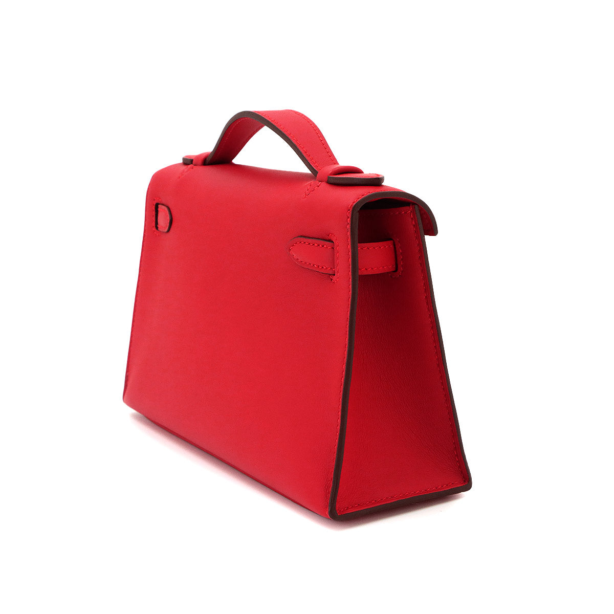 Pochette Kelly Veau Swift Leather Rouge Radieux Hand Bag