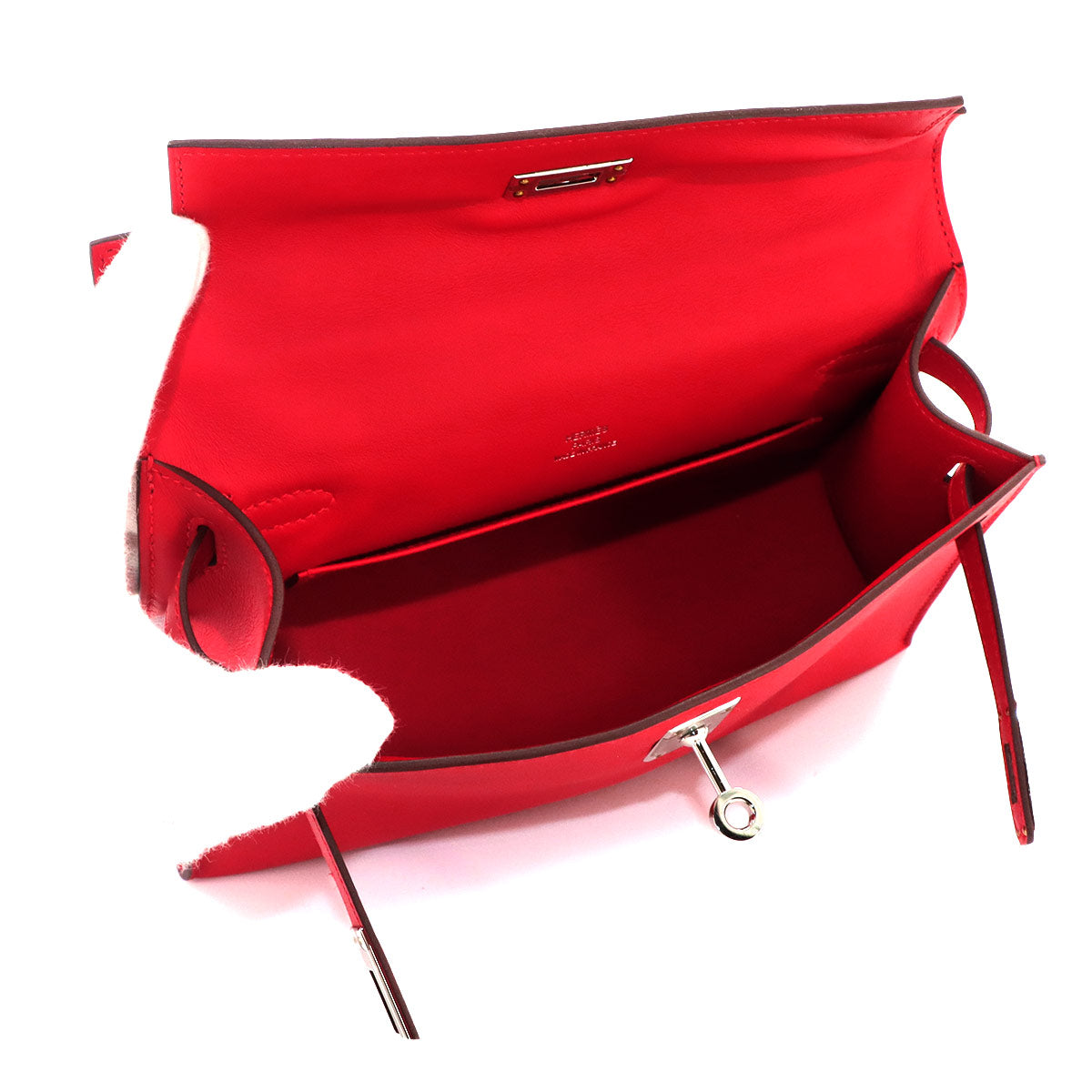 Pochette Kelly Veau Swift Leather Rouge Radieux Hand Bag