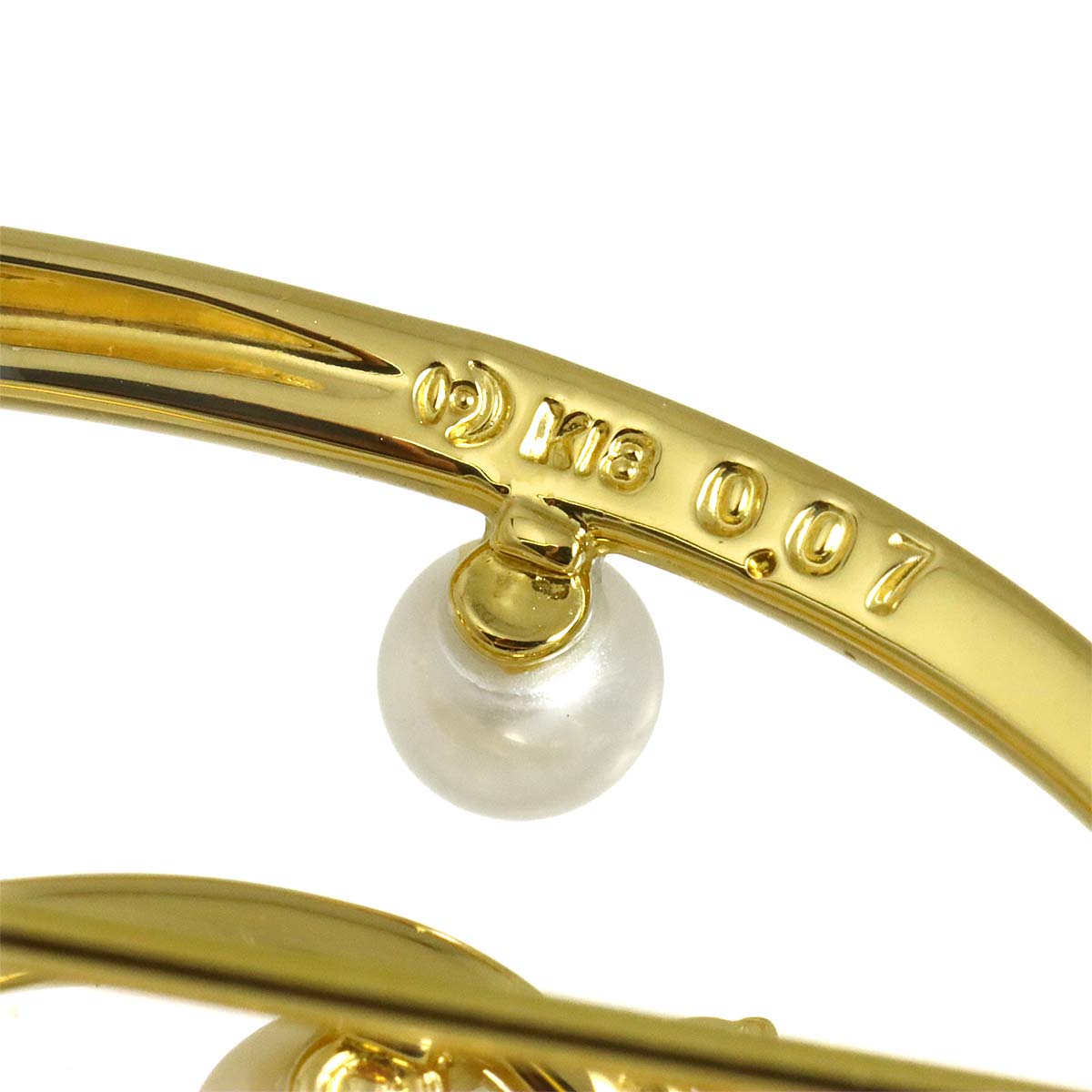 Baby Pearl Diamond 0.07ct Brooch 18K Yellow Gold 750