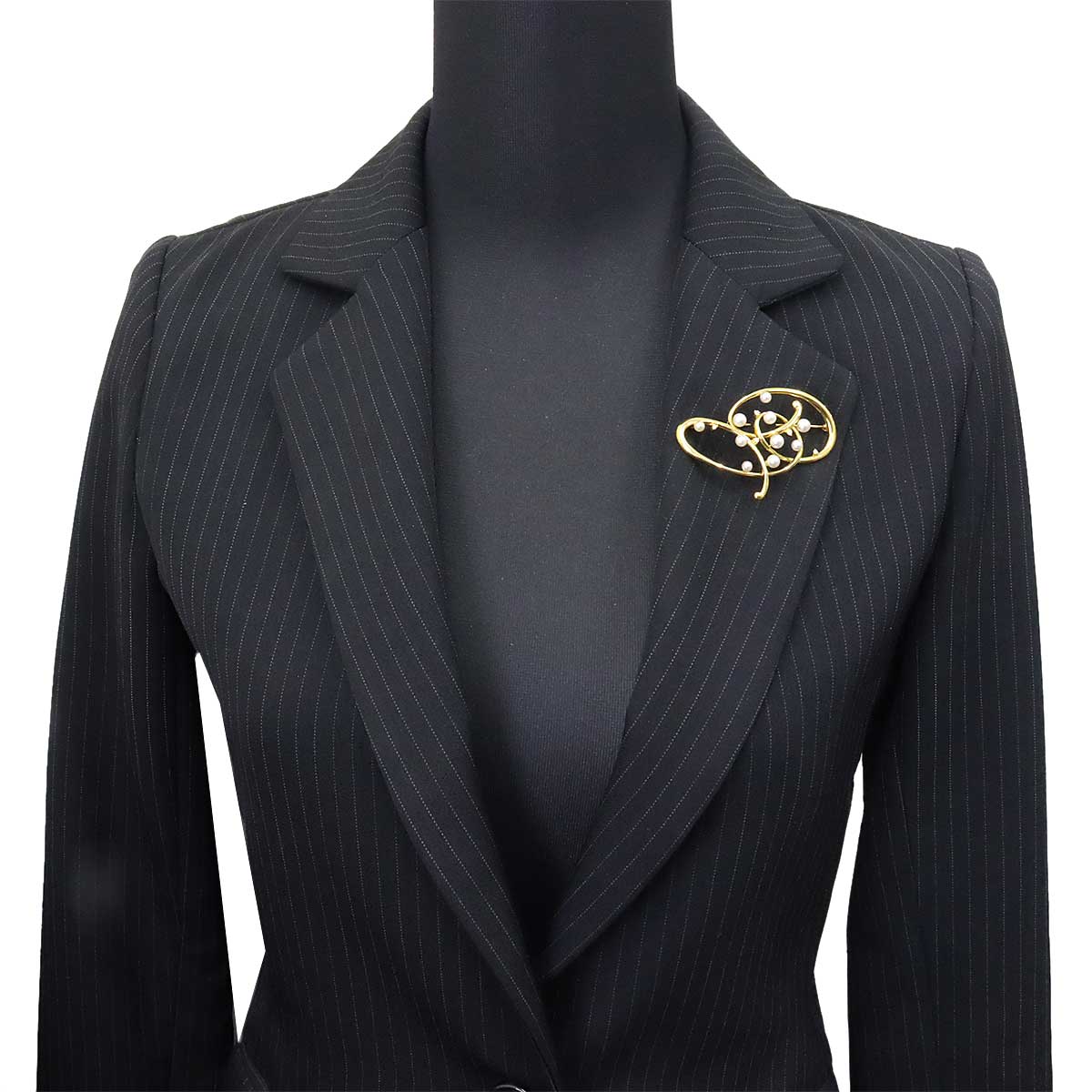 Baby Pearl Diamond 0.07ct Brooch 18K Yellow Gold 750
