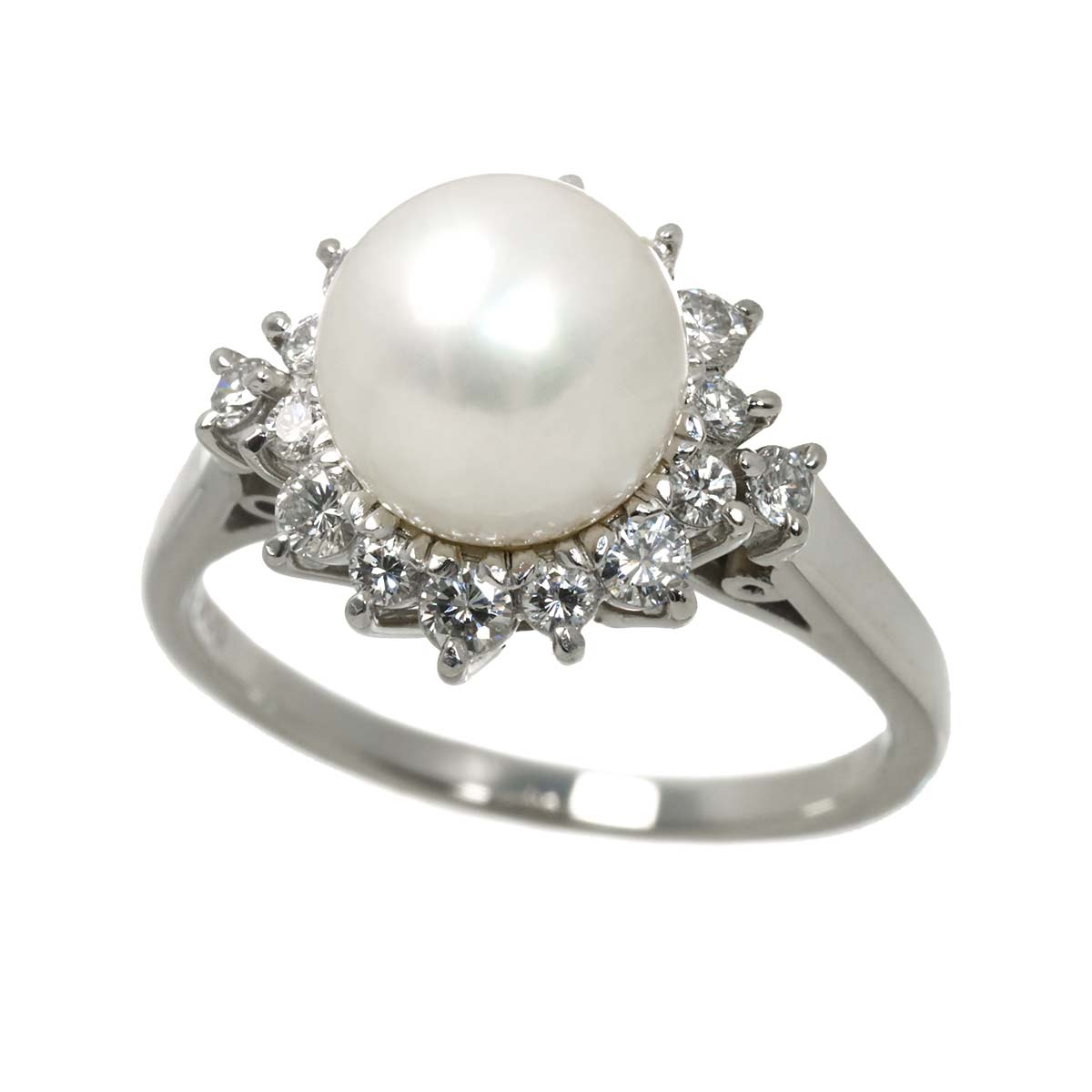 Akoya Pearl 8.8mm Diamond 0.51ct Ring Pt size6.75-7.25(US)