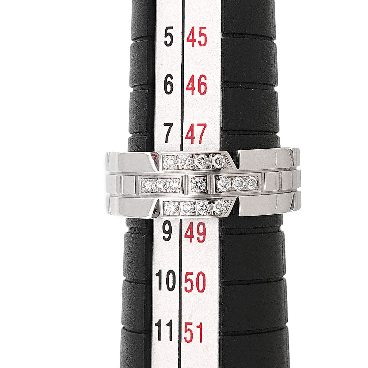 Tank Ring Diamond 18K White Gold 750 size48 4-4.5(US)