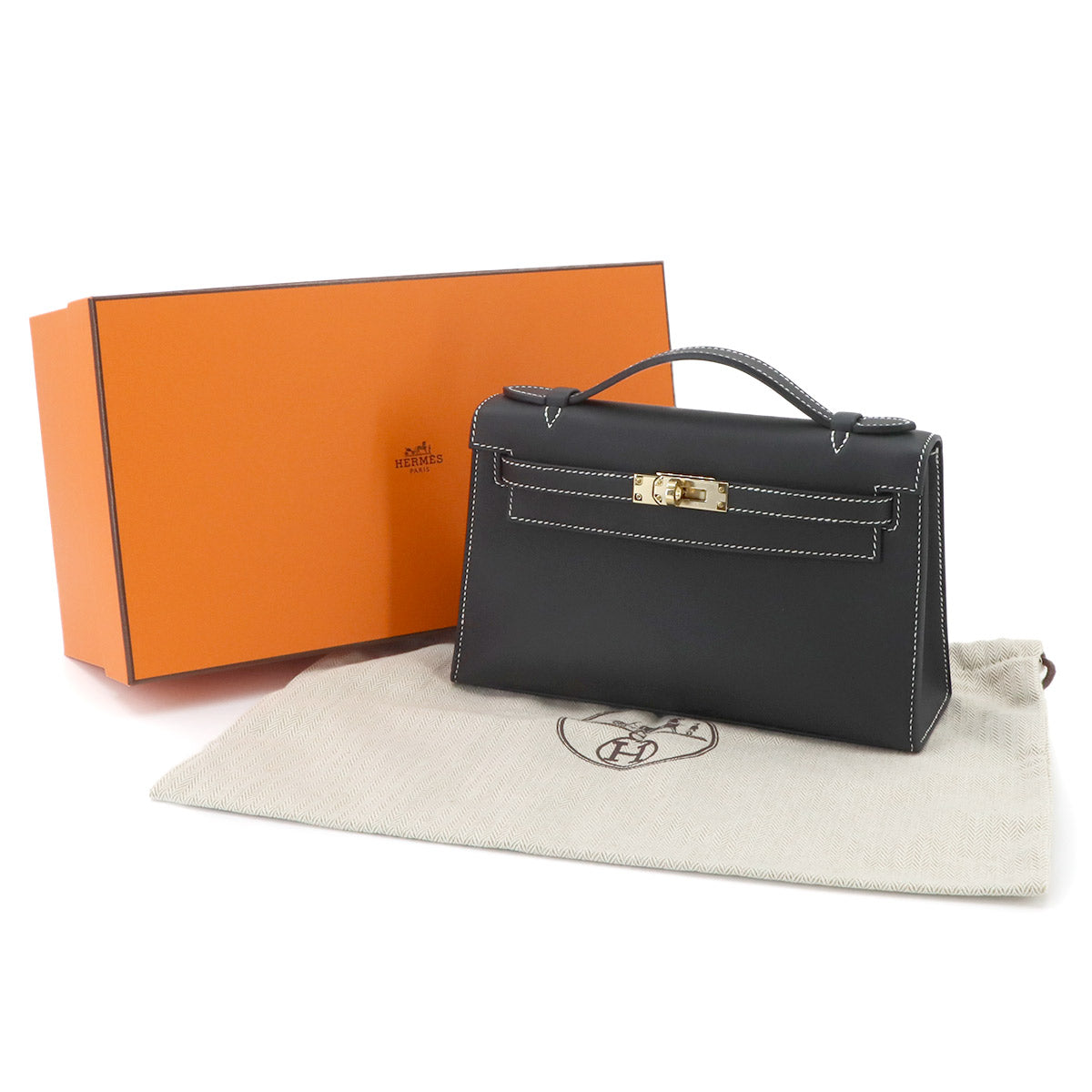 Pochette Kelly Personal SPO Veau Swift Black Hand Bag