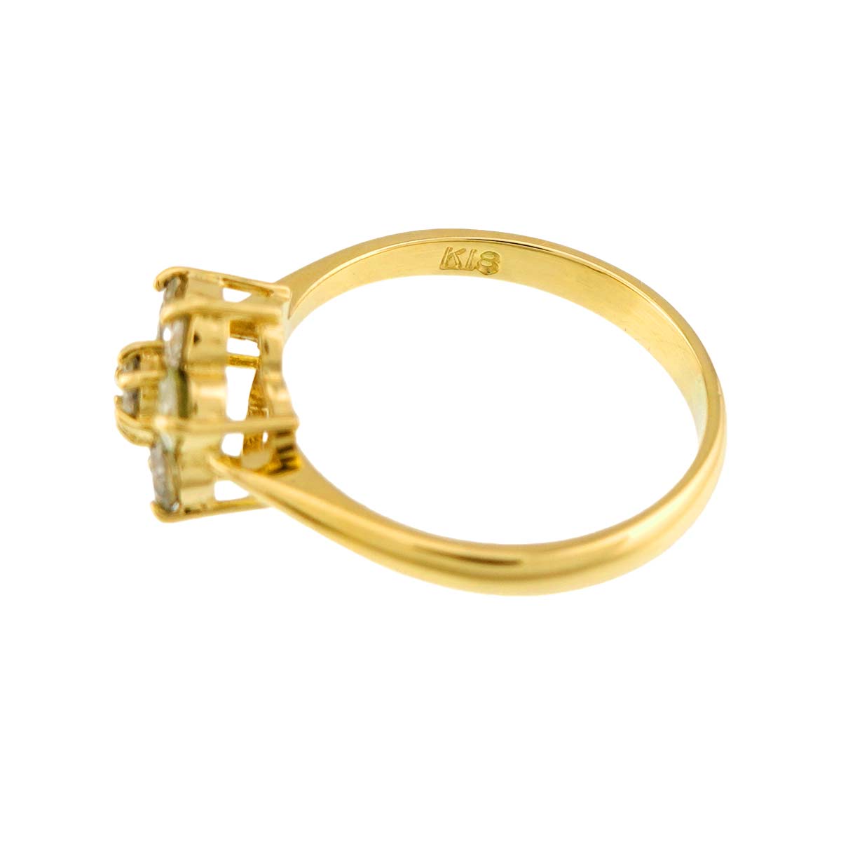 Diamond 0.50ct Ring 18K YG Yellow Gold 750 Size4.5-4.75(US)
