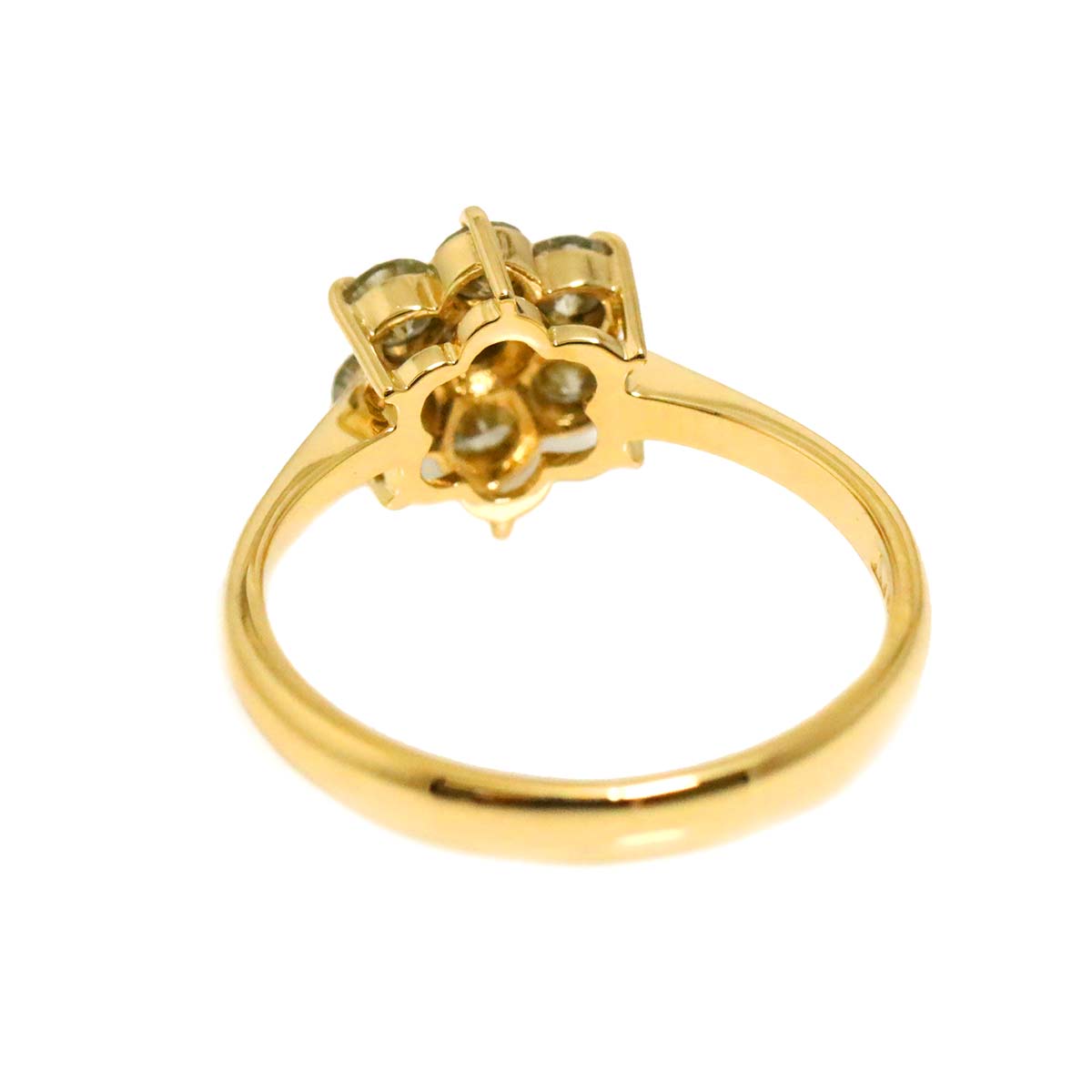 Diamond 0.50ct Ring 18K YG Yellow Gold 750 Size4.5-4.75(US)