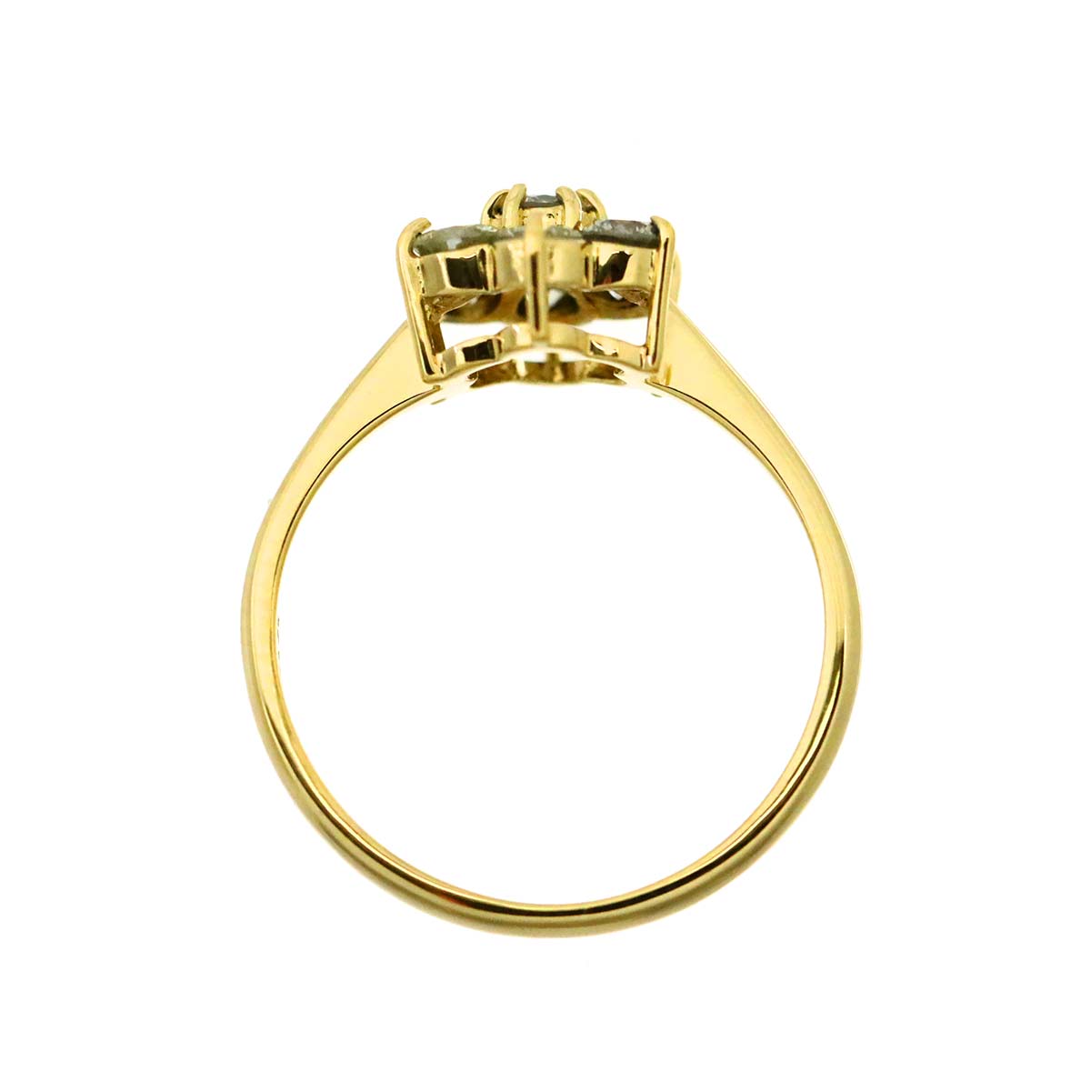 Diamond 0.50ct Ring 18K YG Yellow Gold 750 Size4.5-4.75(US)