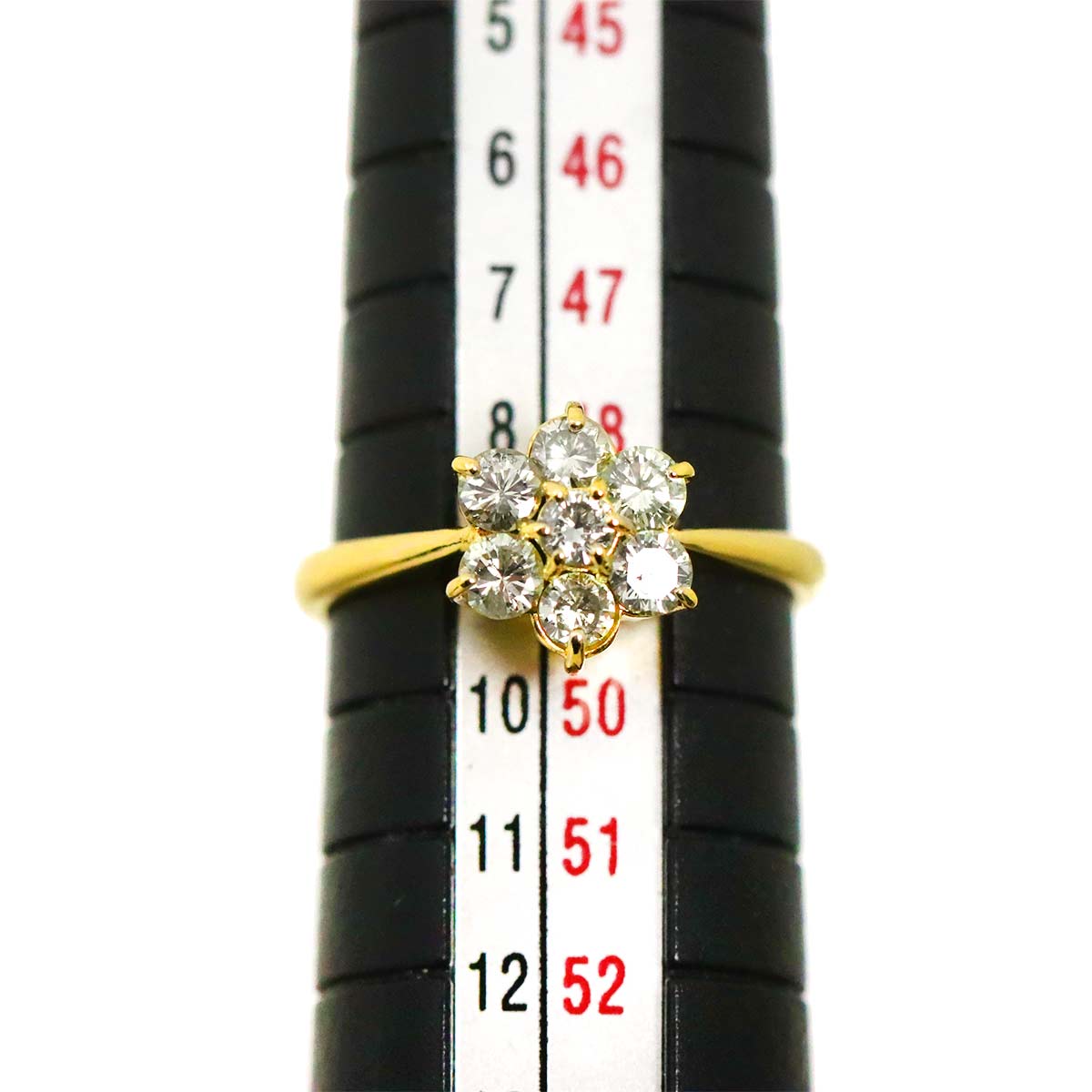 Diamond 0.50ct Ring 18K YG Yellow Gold 750 Size4.5-4.75(US)