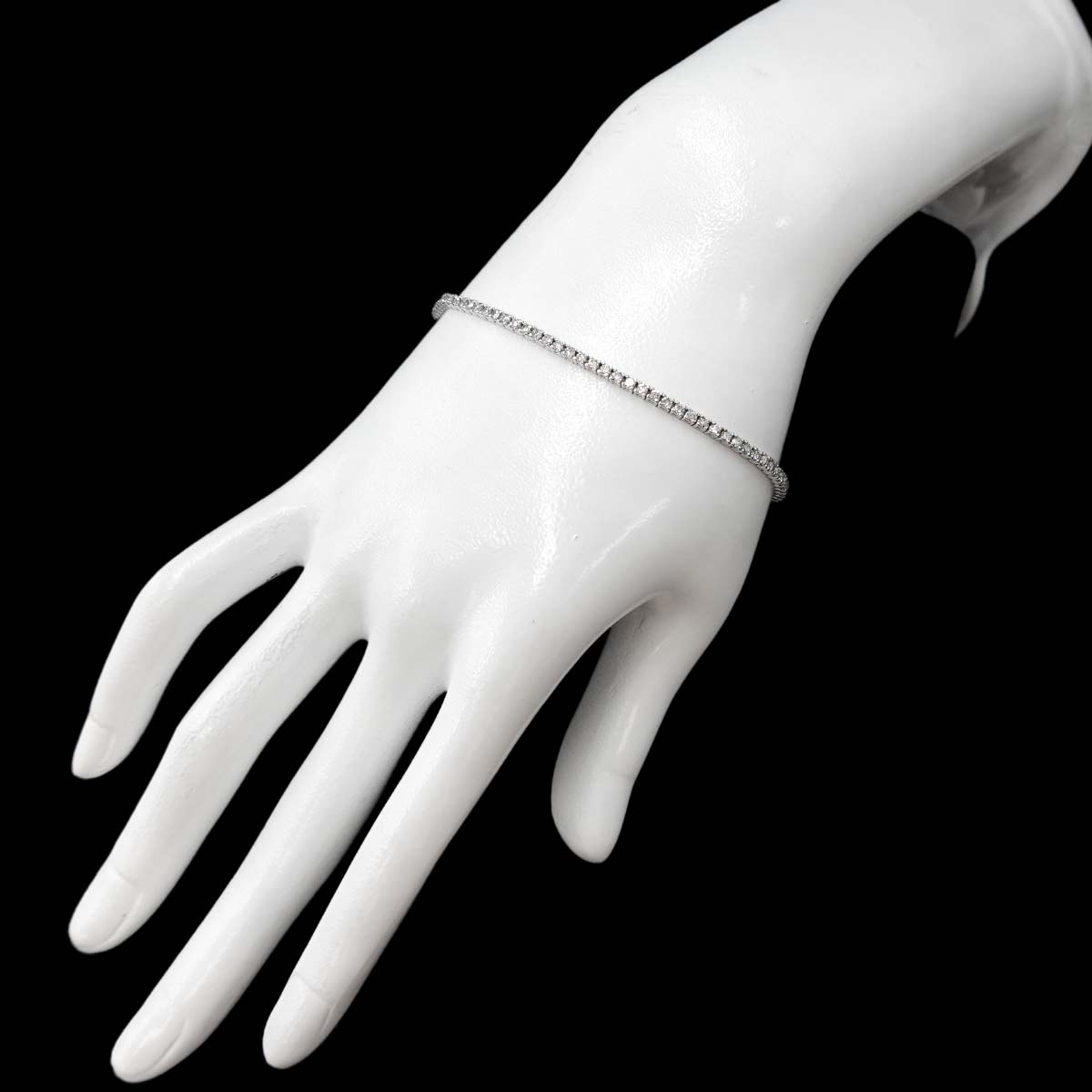 Diamond 2.00ct Bracelet 18K K18 WG White Gold 750