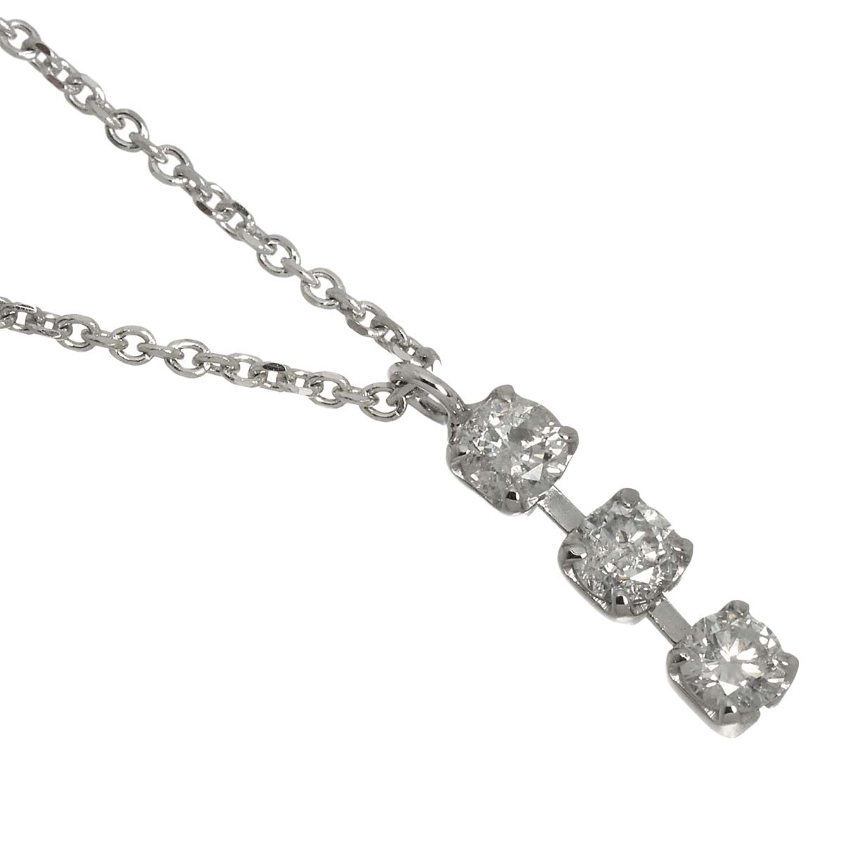 Diamond 0.16ct Necklace 18K WG White Gold 750
