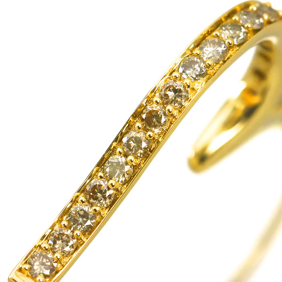 Diamond 0.27ct/0.27ct Earrings Pierced 18K YG Yellow Gold 750