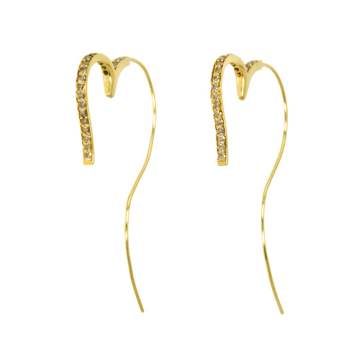 Diamond 0.27ct/0.27ct Earrings Pierced 18K YG Yellow Gold 750