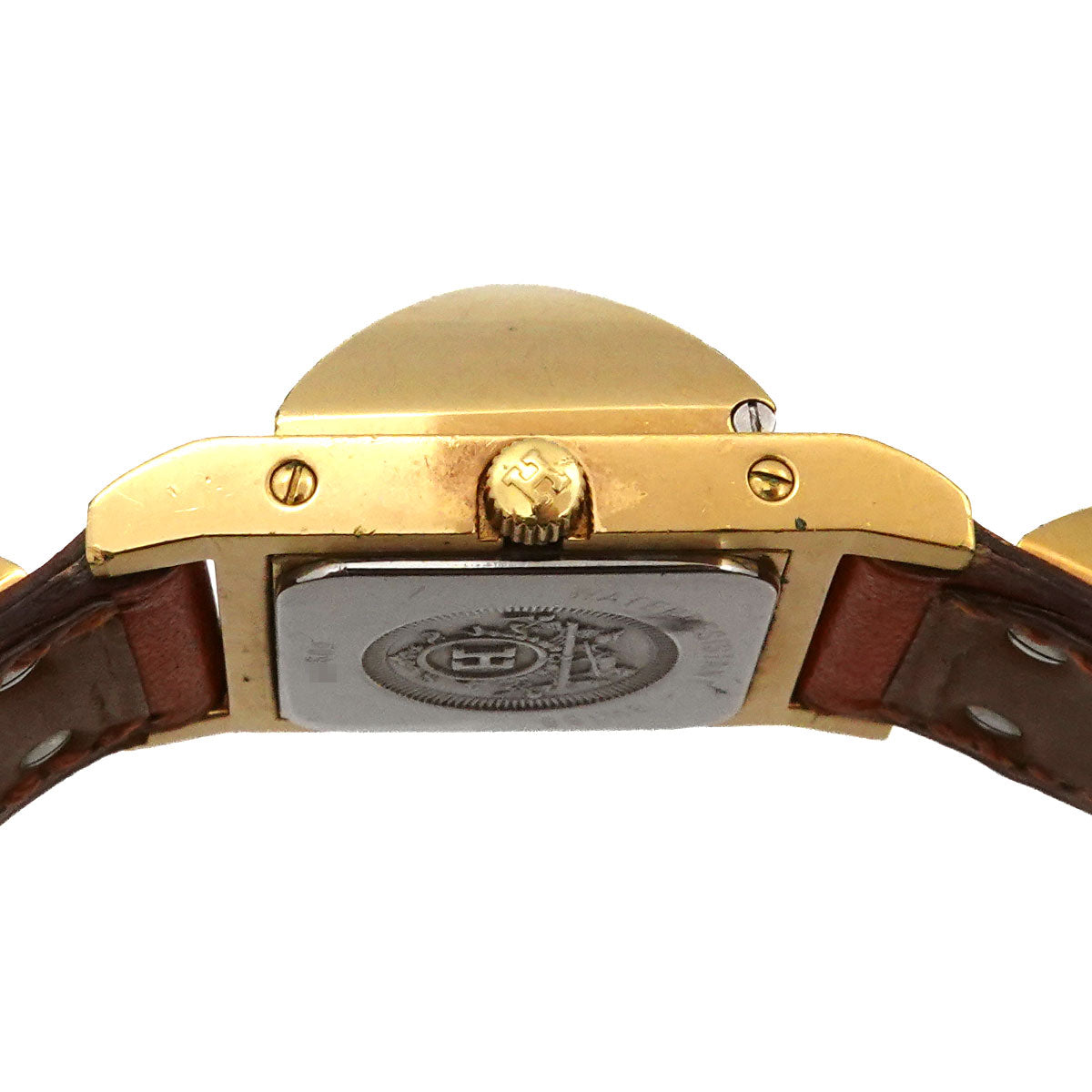 Medor Vintage pyramid Gold studs Quartz White Dial Ladies