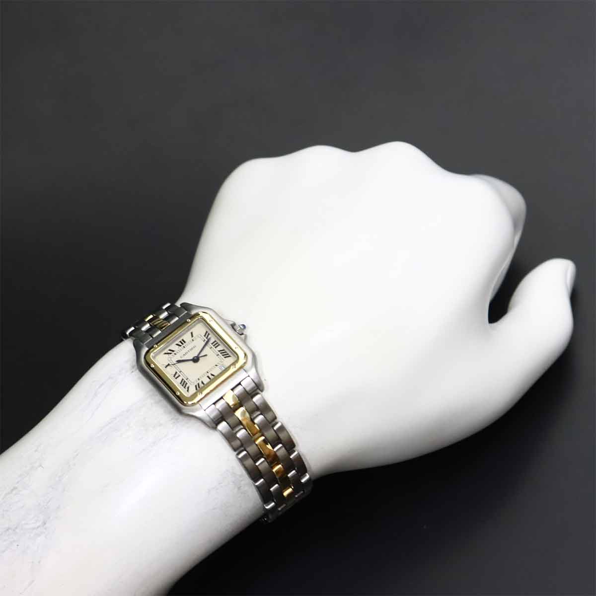 Panthere MM 1Row W25028B5 YG Quartz Date Cream Dial Boys