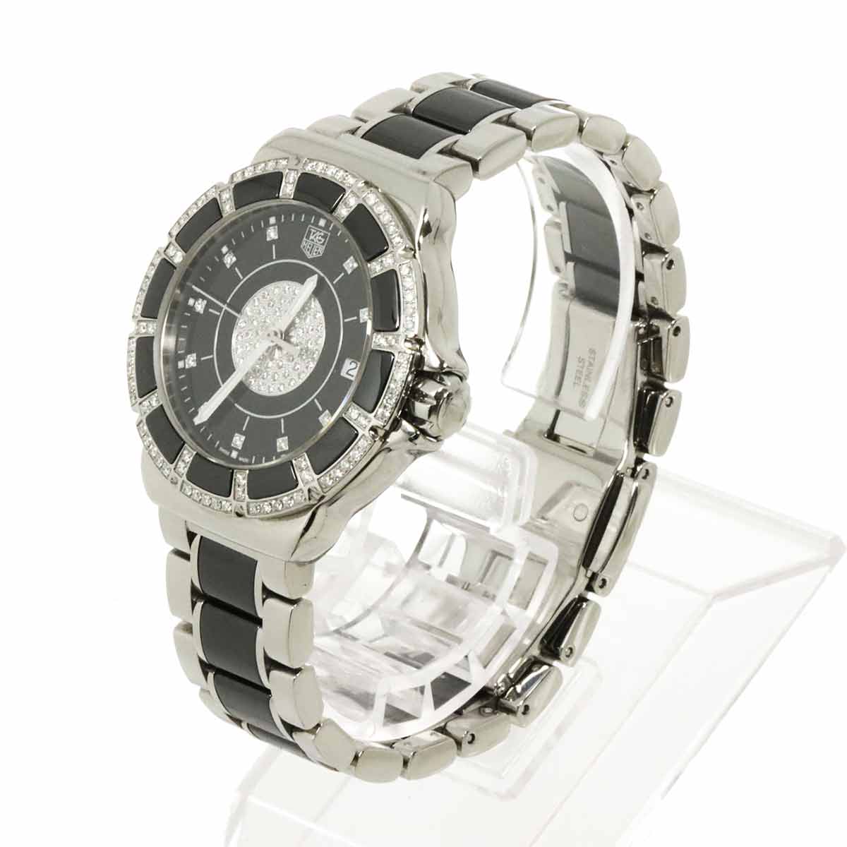 Formula 1 WAH1219 Quartz 11P Bezel Diamond Black Dial Ladies