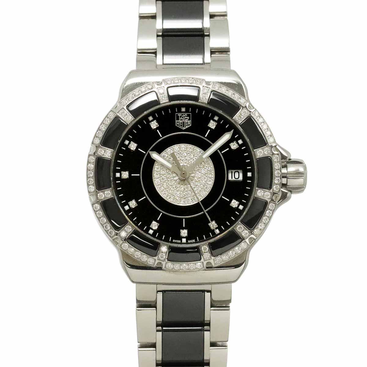 Formula 1 WAH1219 Quartz 11P Bezel Diamond Black Dial Ladies