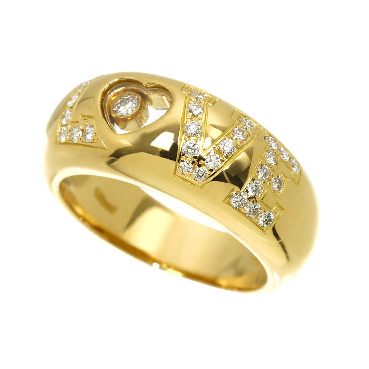 Happy Diamond LOVE Ring 18K YG 750 Size6(US)