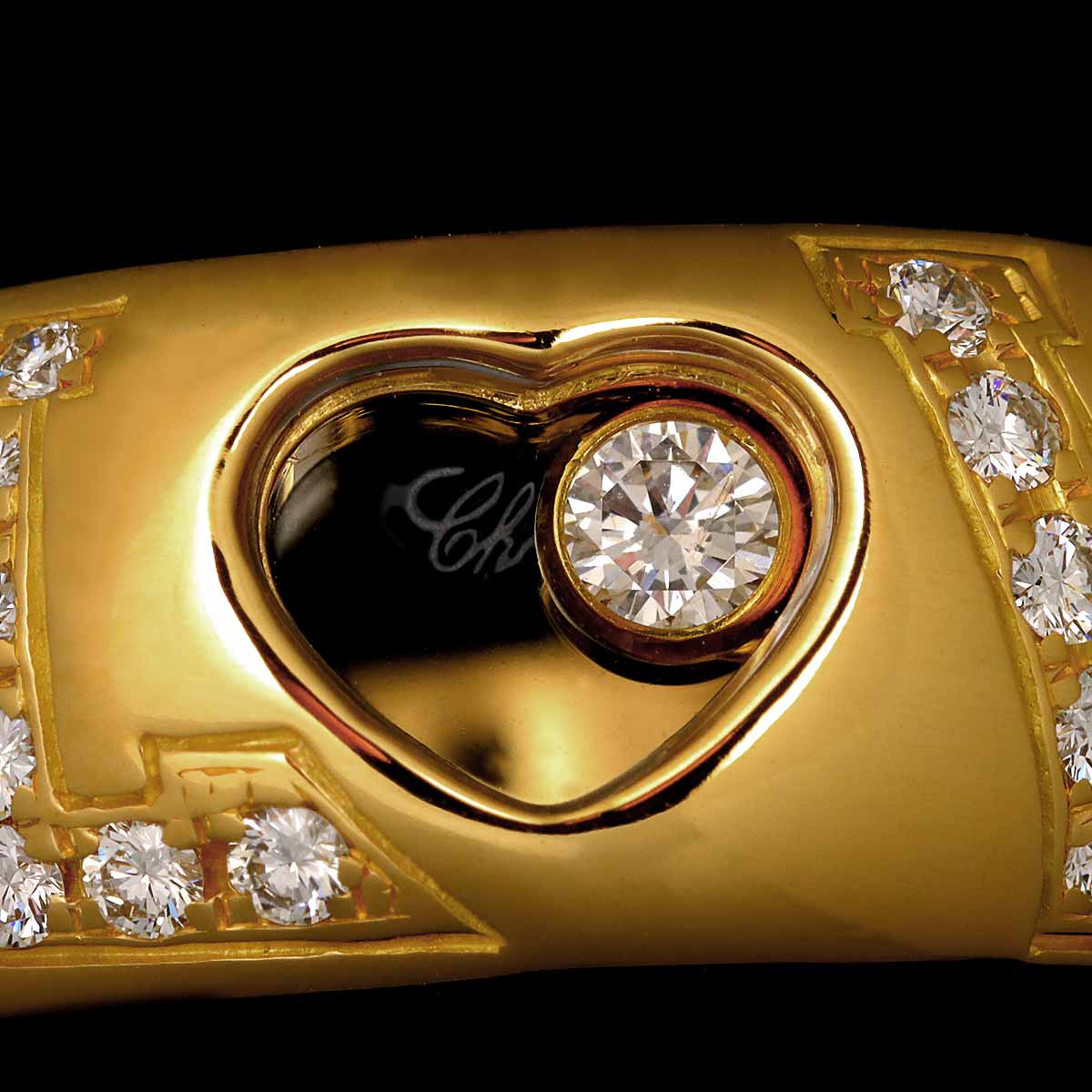 Happy Diamond LOVE Ring 18K YG 750 Size6(US)