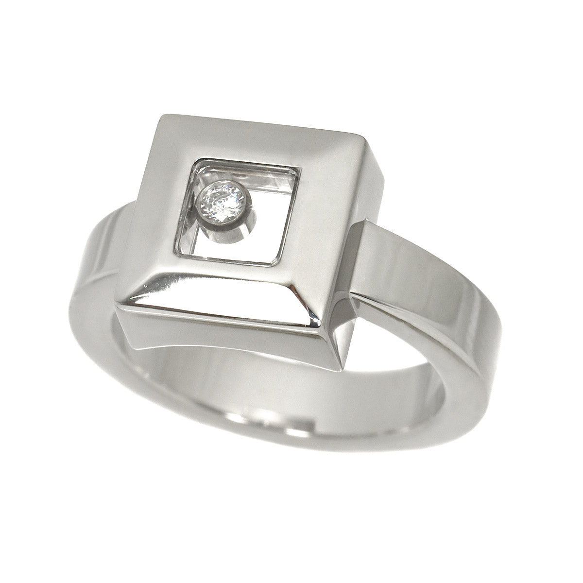 Happy Diamond Square Ring 18K WG 750 Size4.75-5(US)