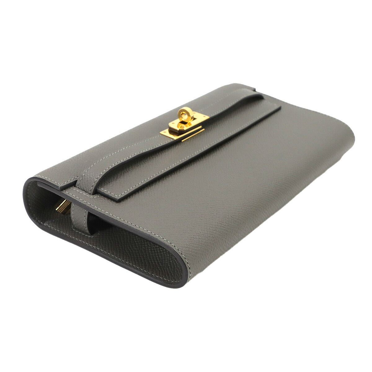 Kelly To Go Shoulder Wallet Epsom Gris Meyer Purse