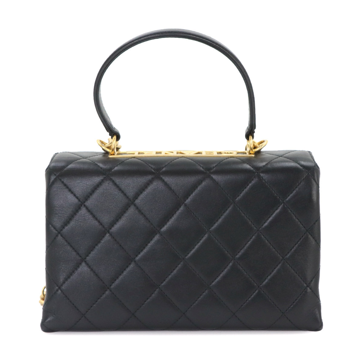 Trendy CC 2way Hand Chain Shouder Bag Leather Black