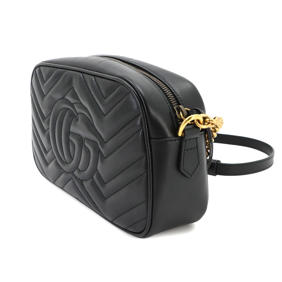 GG Marmont Chain Shoulder Bag Leather Black 447632 Purse