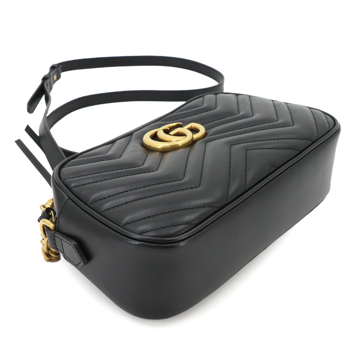 GG Marmont Chain Shoulder Bag Leather Black 447632 Purse