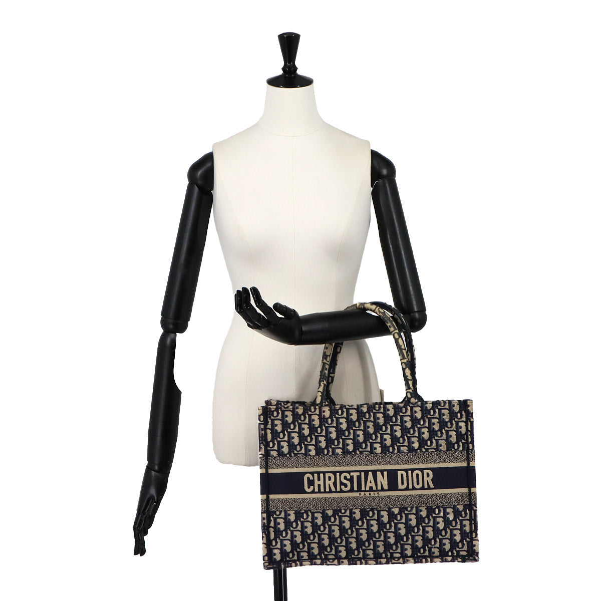Oblique Book Tote Medium Bag Canvas Navy M1296ZRIW