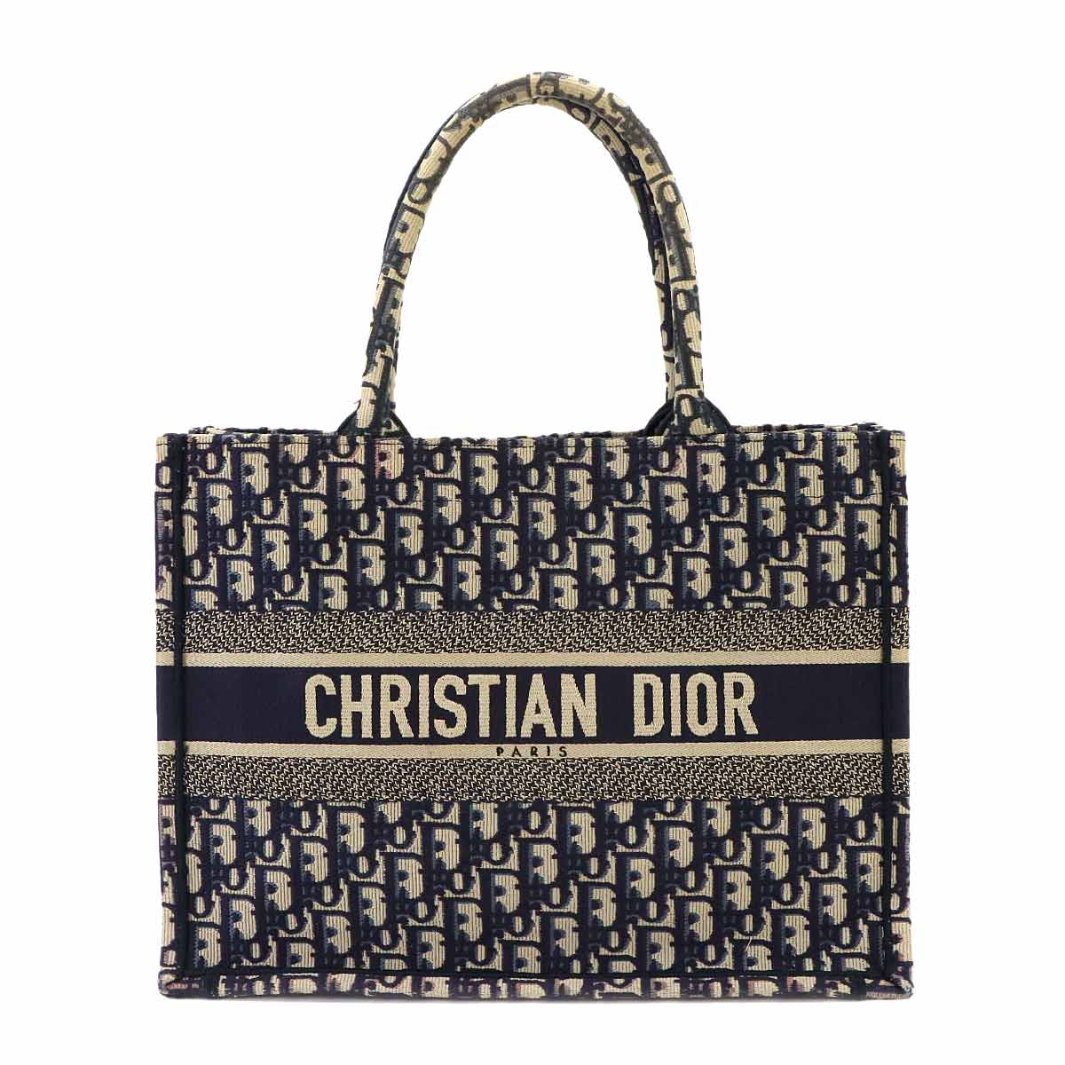 Oblique Book Tote Medium Bag Canvas Navy M1296ZRIW
