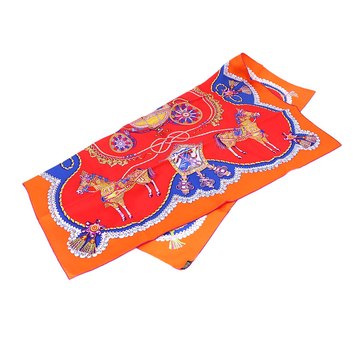 Carre 90 Scarf Paperoles Rouge Orange