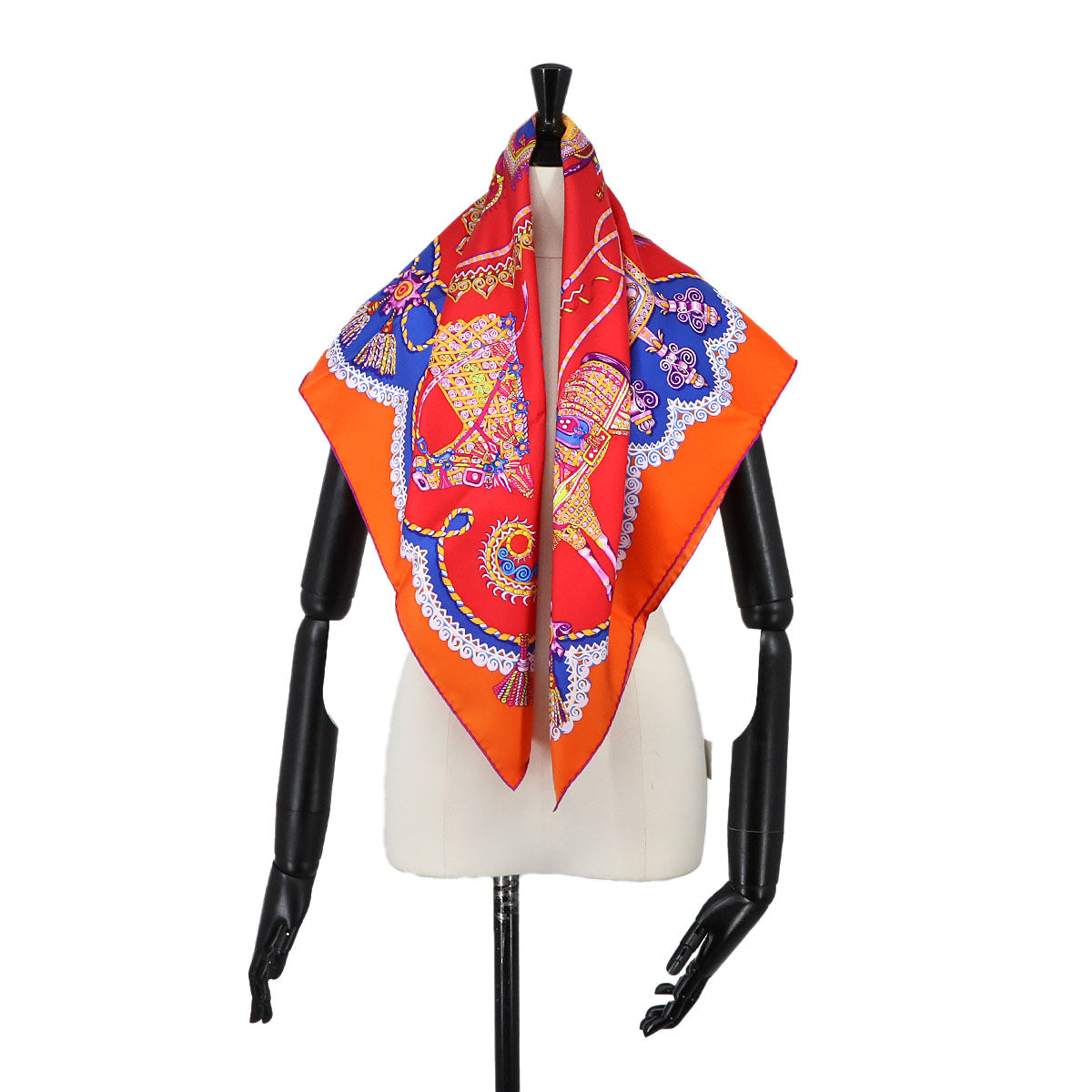Carre 90 Scarf Paperoles Rouge Orange