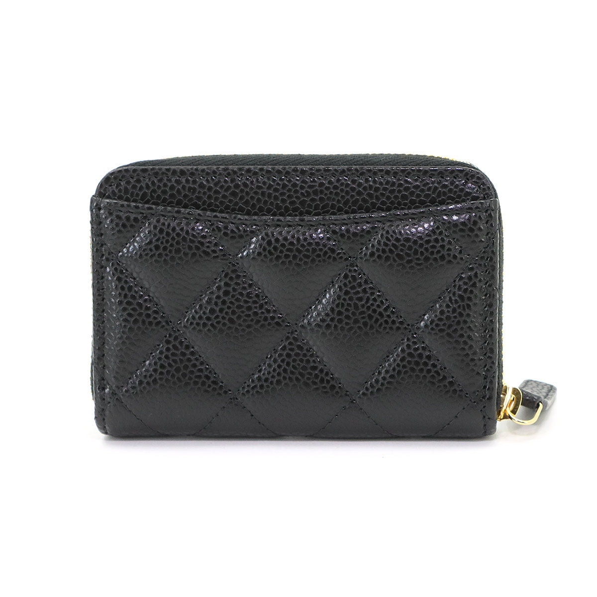 Matelasse Classic Zipped Coin Purse Leather Black AP0216