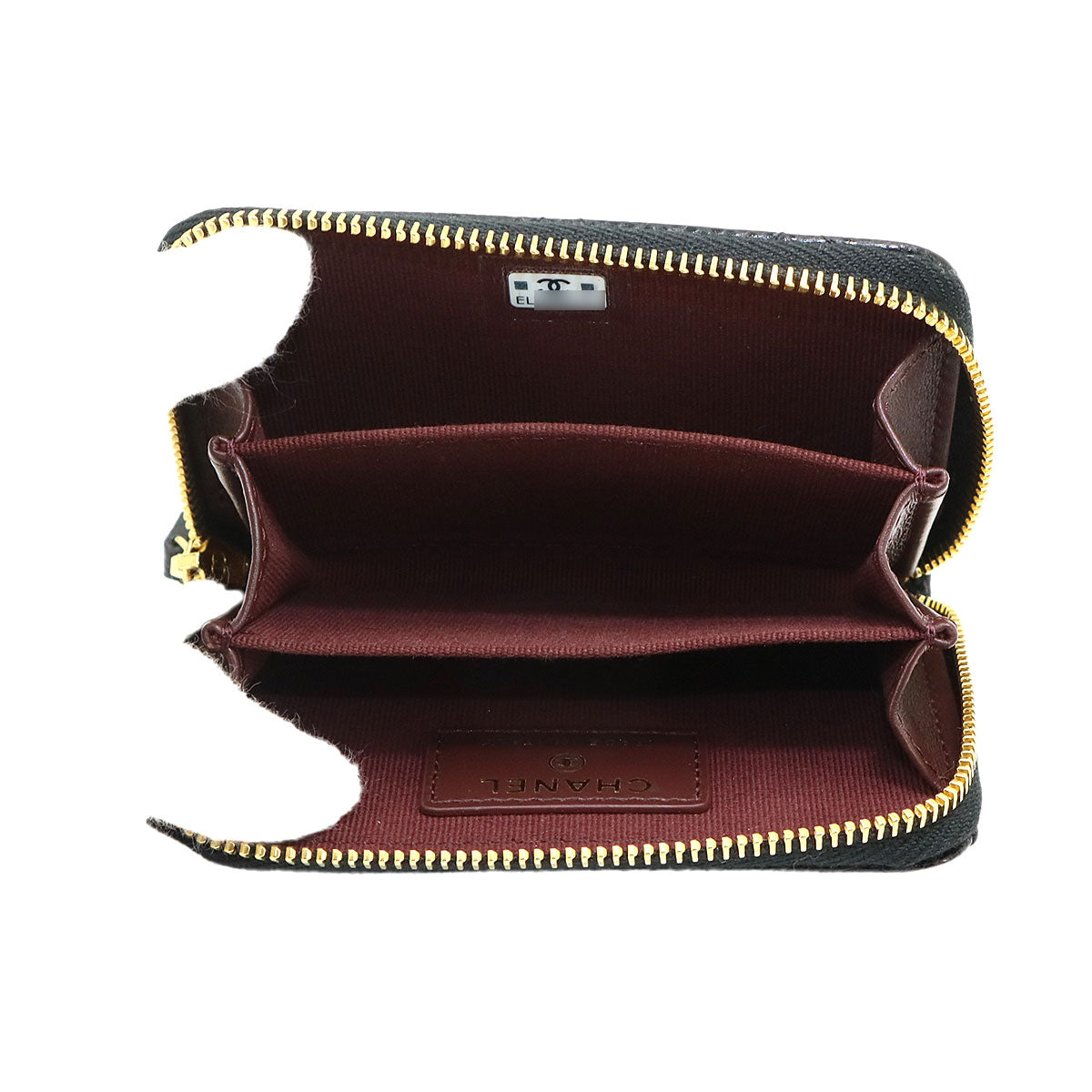 Matelasse Classic Zipped Coin Purse Leather Black AP0216