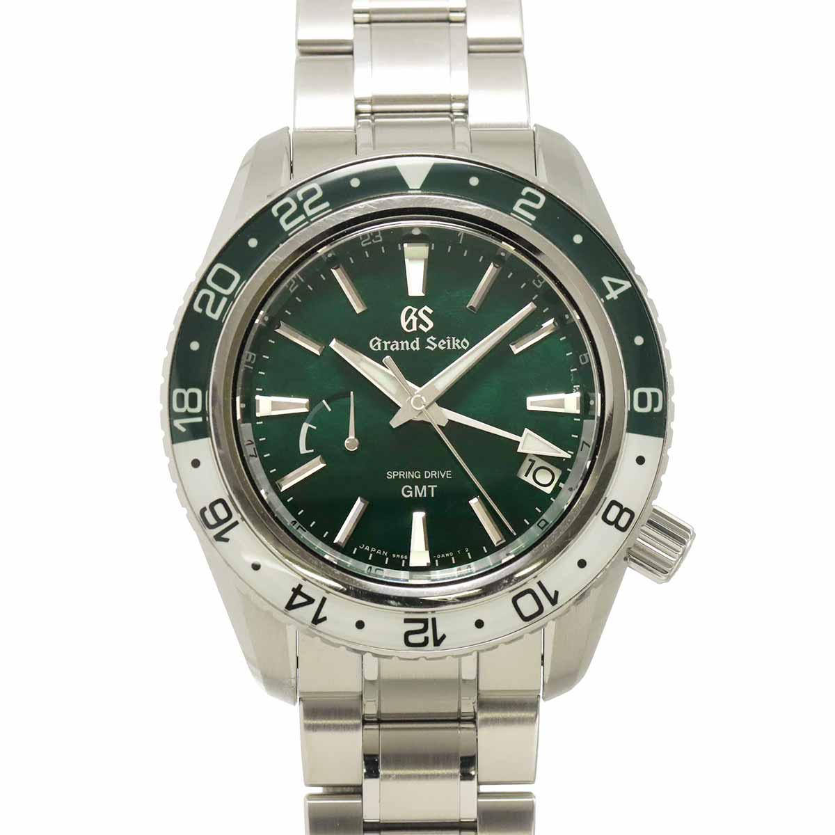 Spring drive SBGE295 Date GMT Green Dial Mens Watch