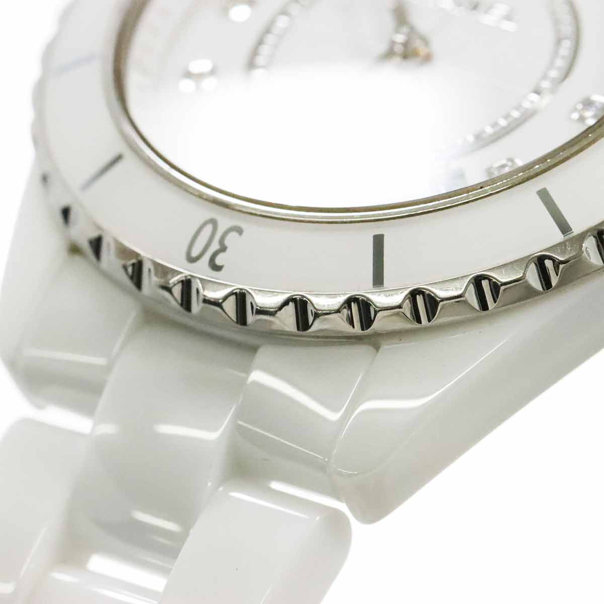 J12 H5705 Date Automatic 12P Diamond White Dial Mens Watch