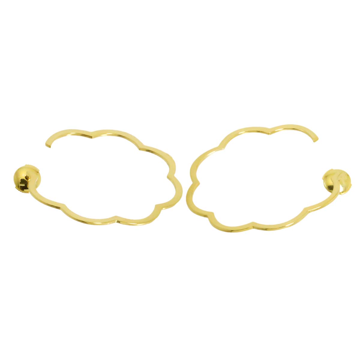 Camelia Hoop Earrings Pierced 18K Yellow Gold 750