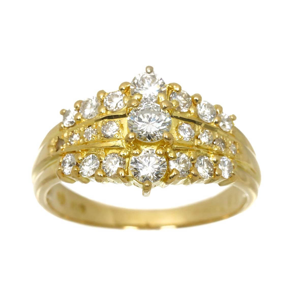 Diamond 0.78ct Ring 18K YG 750 Size5.5-5.75(US)