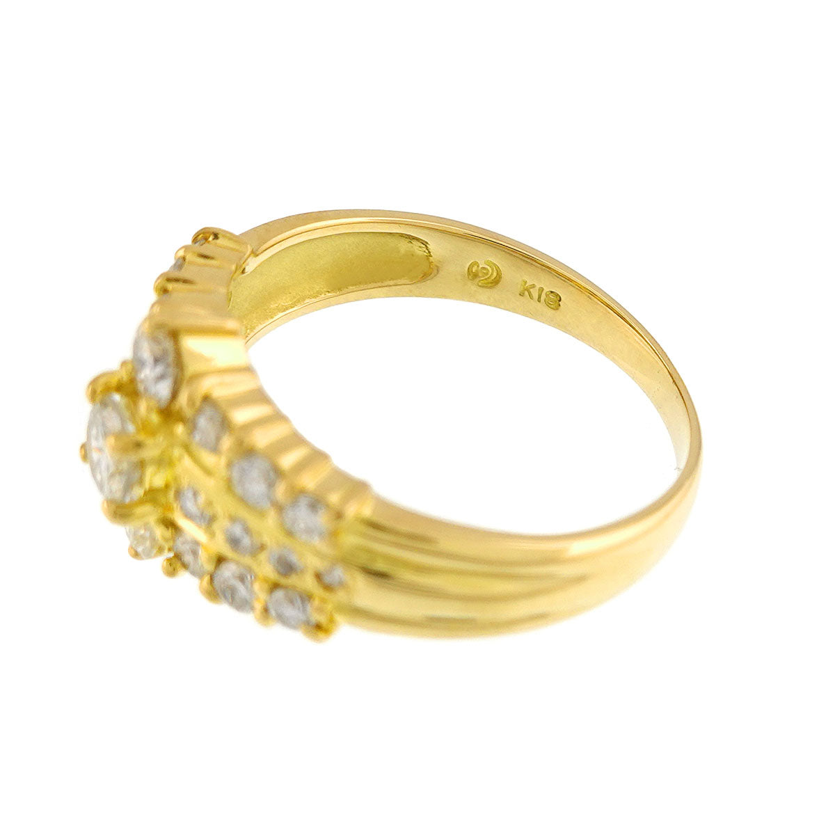 Diamond 0.78ct Ring 18K YG 750 Size5.5-5.75(US)