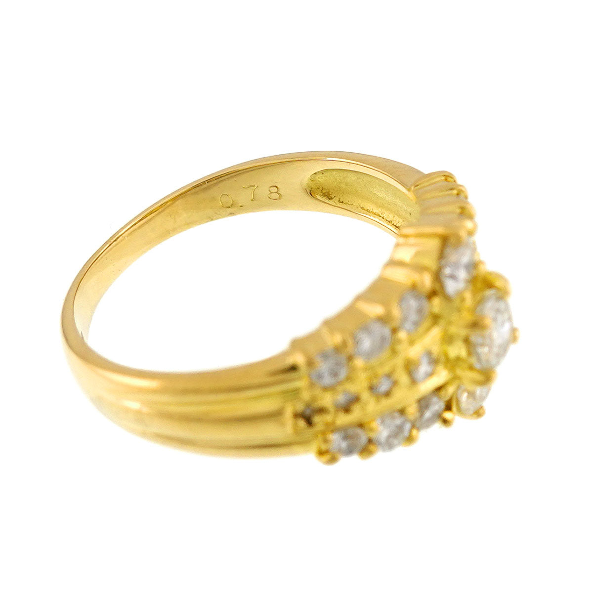 Diamond 0.78ct Ring 18K YG 750 Size5.5-5.75(US)