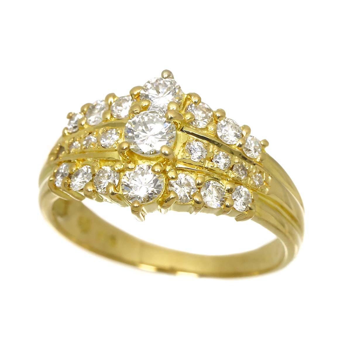 Diamond 0.78ct Ring 18K YG 750 Size5.5-5.75(US)