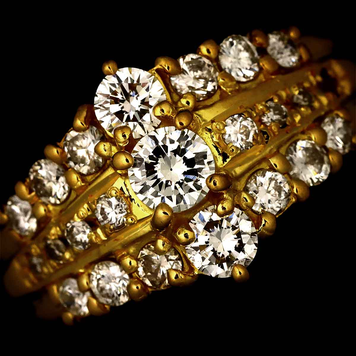 Diamond 0.78ct Ring 18K YG 750 Size5.5-5.75(US)