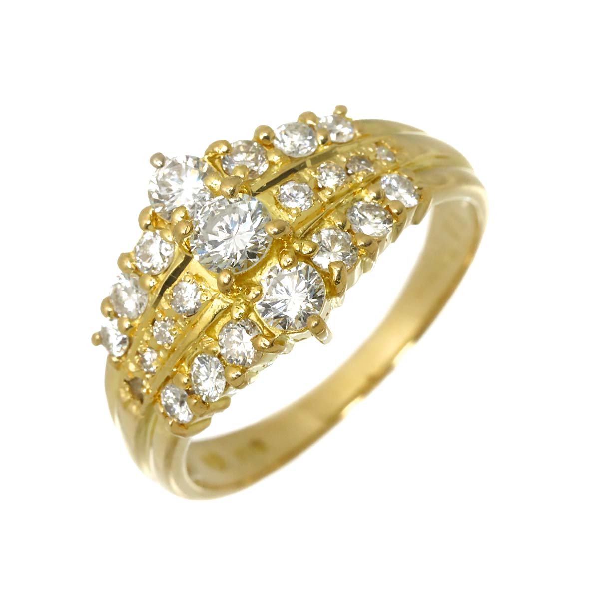 Diamond 0.78ct Ring 18K YG 750 Size5.5-5.75(US)