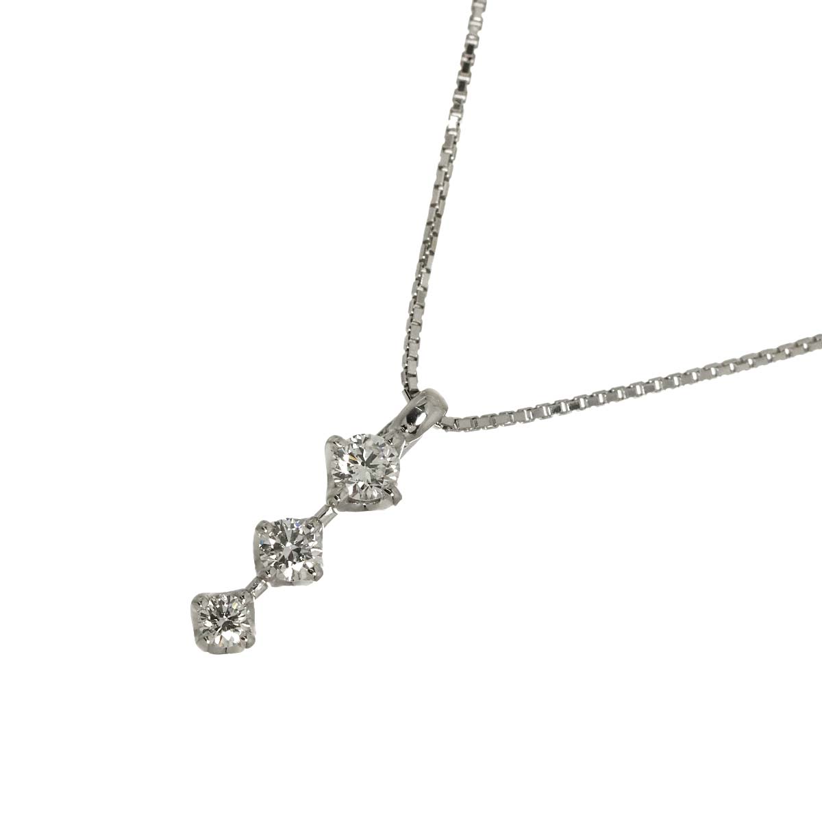 Diamond 0.19ct Necklace 18K WG White Gold 750