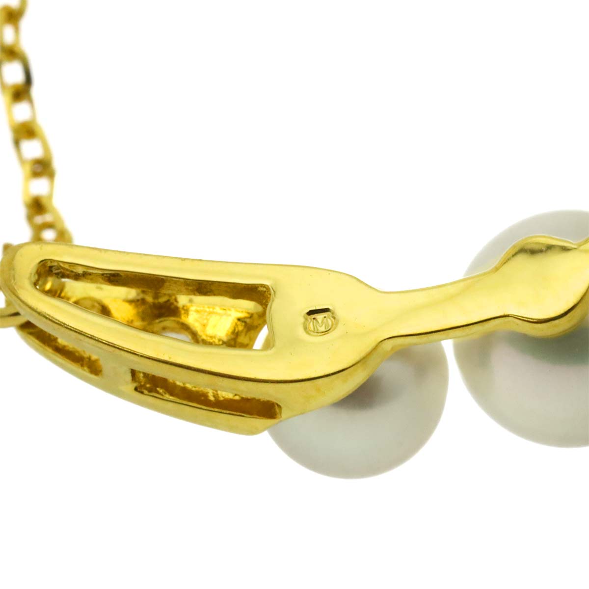 Akoya Pearl 6.0-4.8mm Diamond Necklace 18K YG 750