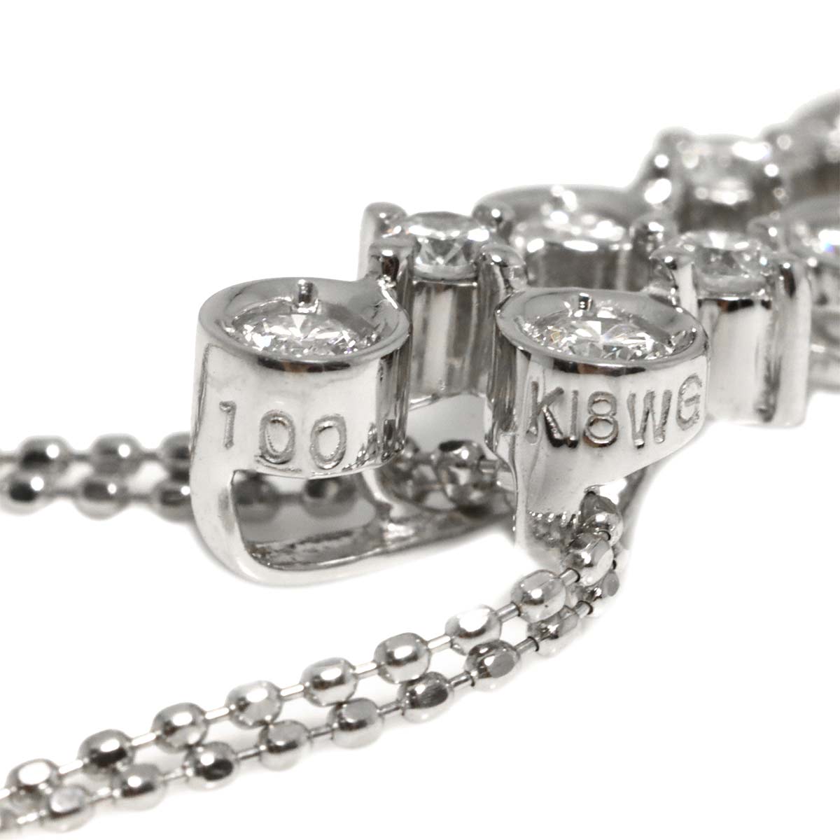 Diamond 1.00ct Necklace White Gold 750
