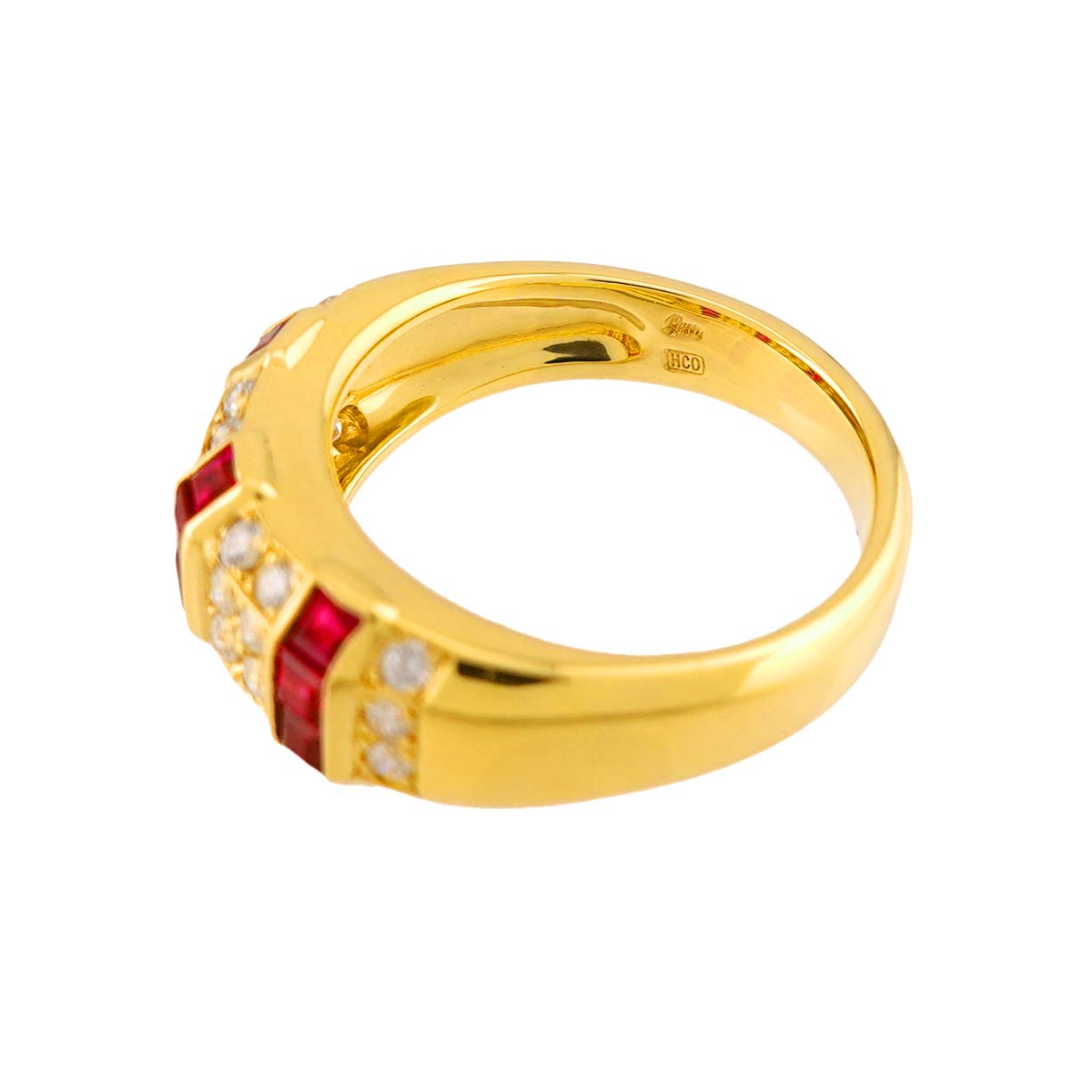 Ruby 0.80ct Diamond 0.38ct Ring 18K YG 750 Size6.25-6.5(US)