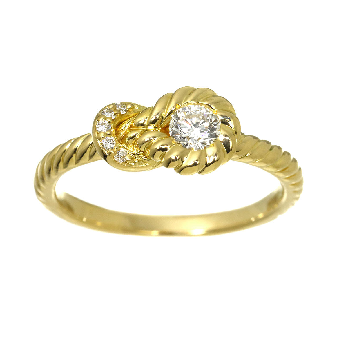 Diamond 0.24/0.02ct Ring 18K YG 750 7.25(US)