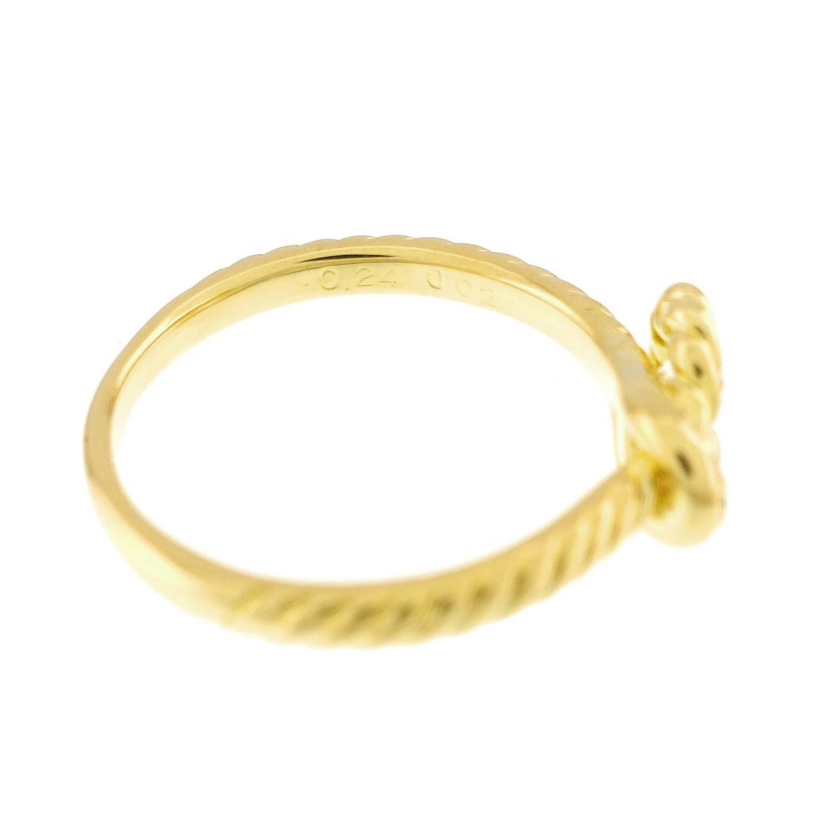 Diamond 0.24/0.02ct Ring 18K YG 750 7.25(US)