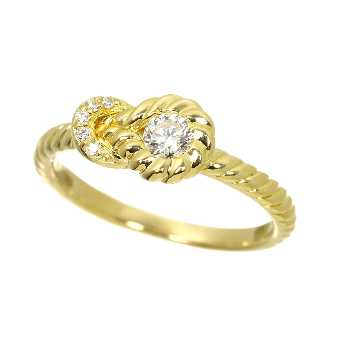 Diamond 0.24/0.02ct Ring 18K YG 750 7.25(US)