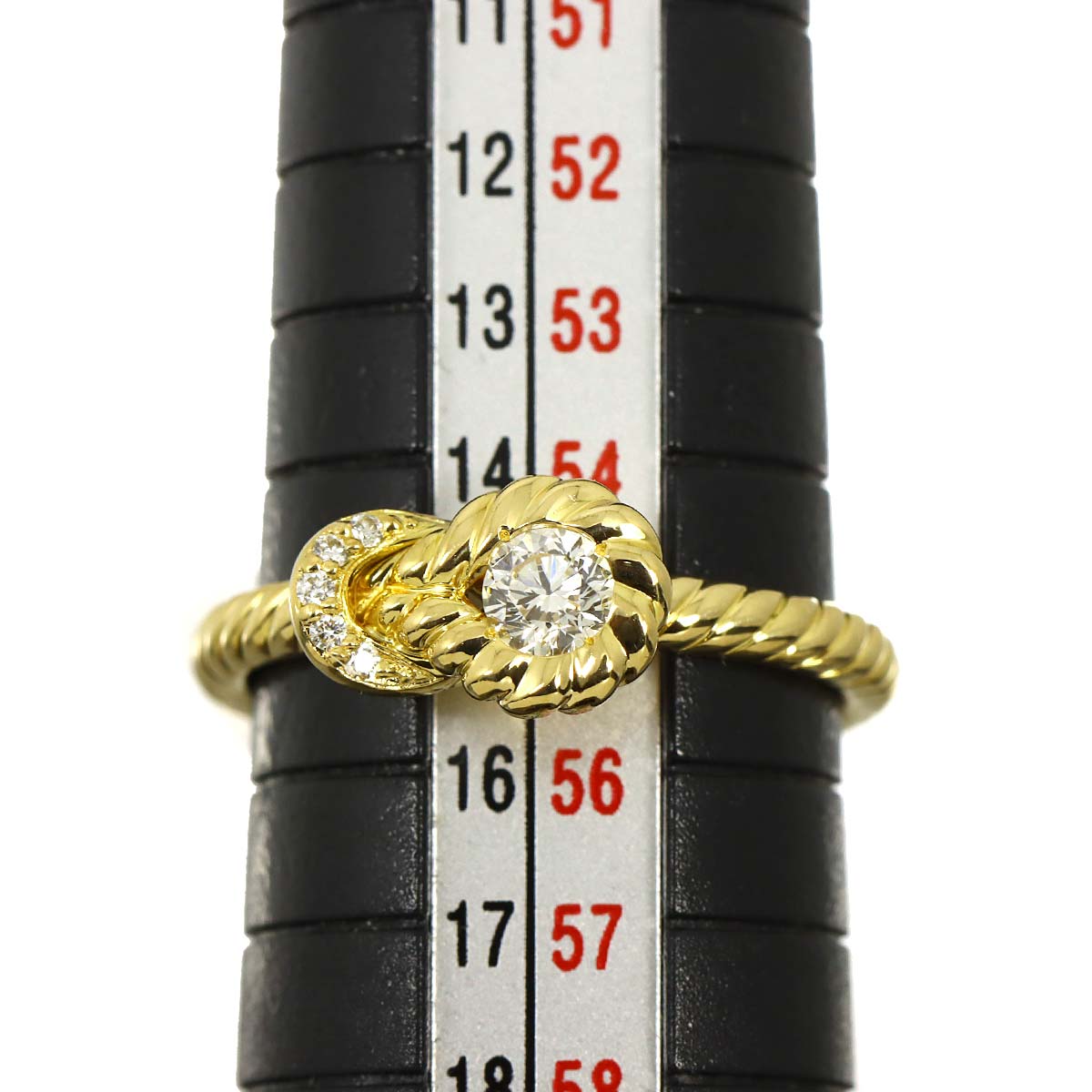 Diamond 0.24/0.02ct Ring 18K YG 750 7.25(US)