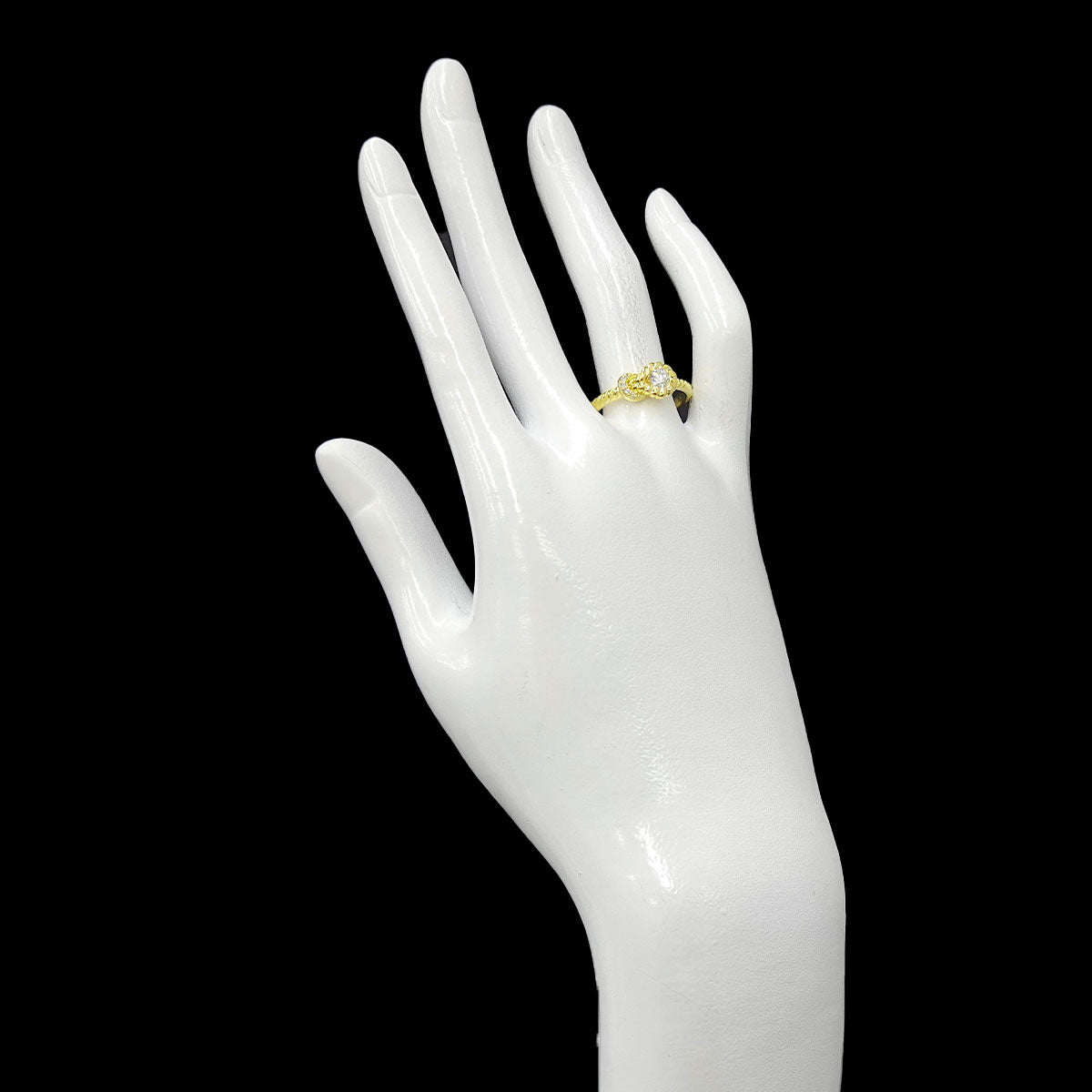 Diamond 0.24/0.02ct Ring 18K YG 750 7.25(US)
